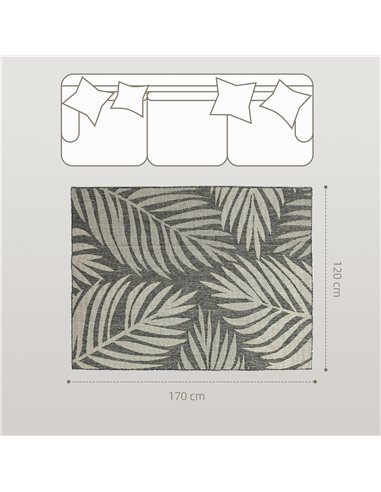 HOMCOM UV Resistant Indoor & Outdoor Area Rug, Easy-Cleaning Machine Washable Rug for Patio, Garden, Kitchen, Bathroom or Living
