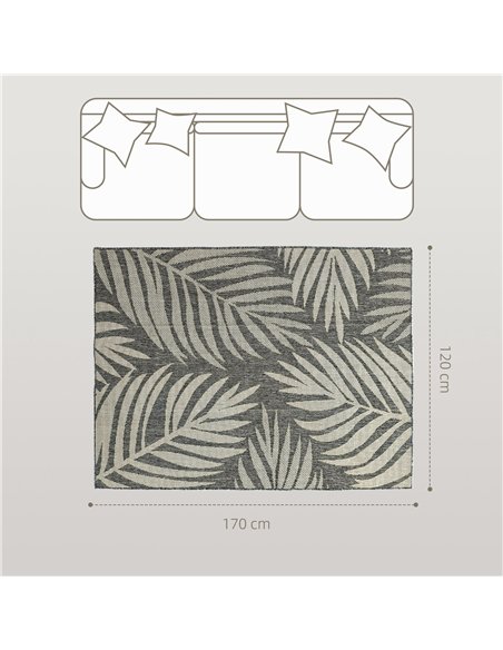 HOMCOM UV Resistant Indoor & Outdoor Area Rug, Easy-Cleaning Machine Washable Rug for Patio, Garden, Kitchen, Bathroom or Living - pic 204797 | FastDaddyshop