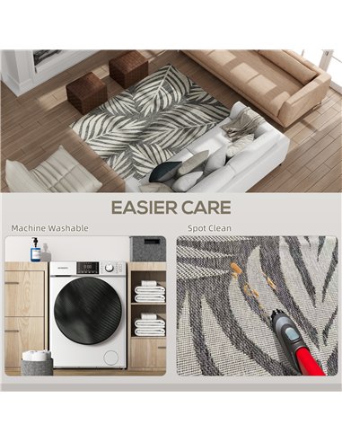 HOMCOM UV Resistant Indoor & Outdoor Area Rug, Easy-Cleaning Machine Washable Rug for Patio, Garden, Kitchen, Bathroom or Living