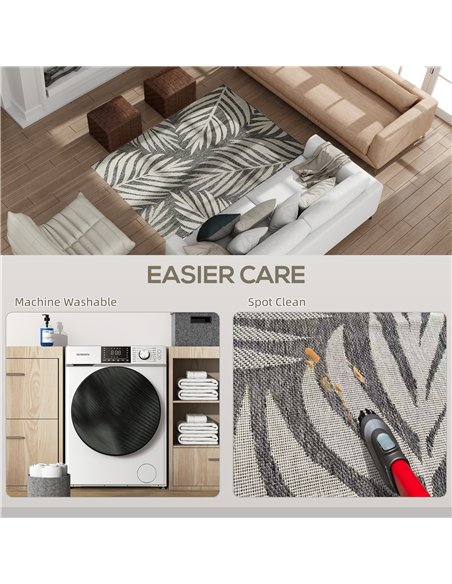 HOMCOM UV Resistant Indoor & Outdoor Area Rug, Easy-Cleaning Machine Washable Rug for Patio, Garden, Kitchen, Bathroom or Living - pic 204800 | FastDaddyshop