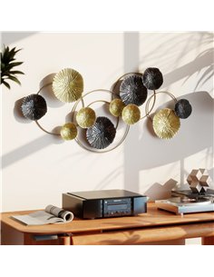 HOMCOM Metal Wall Art, Modern Hanging Wall Decor with Multi-Disc Design for Living Room 2