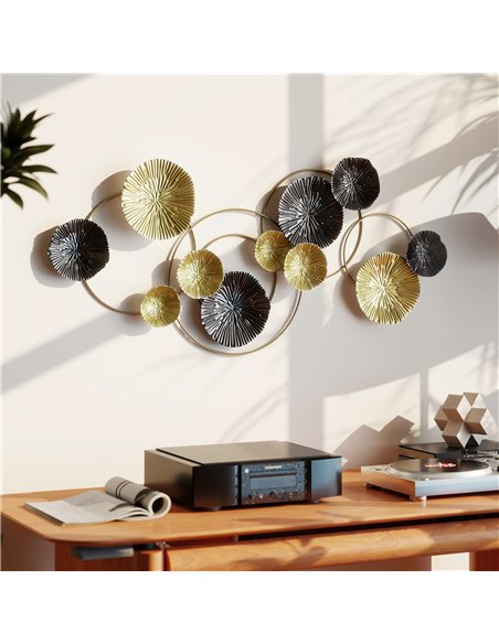 HOMCOM Metal Wall Art, Modern Hanging Wall Decor with Multi-Disc Design for Living Room - pic 204805 | FastDaddyshop