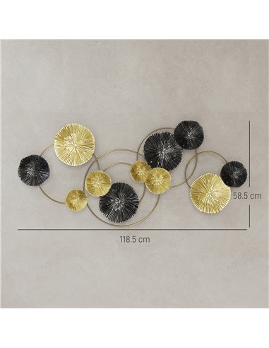 HOMCOM Metal Wall Art, Modern Hanging Wall Decor with Multi-Disc Design for Living Room