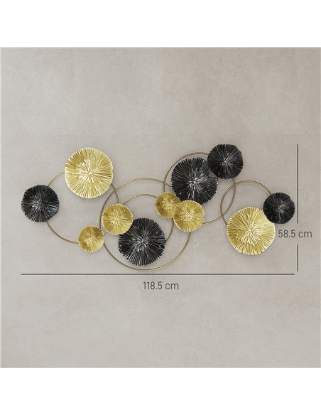 HOMCOM Metal Wall Art, Modern Hanging Wall Decor with Multi-Disc Design for Living Room - pic 204806 | FastDaddyshop