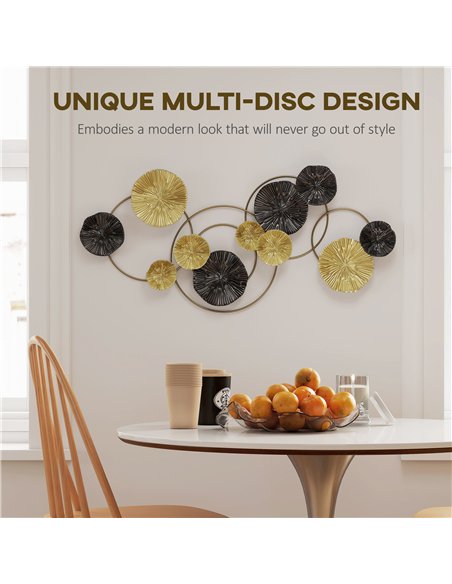 HOMCOM Metal Wall Art, Modern Hanging Wall Decor with Multi-Disc Design for Living Room - pic 204807 | FastDaddyshop