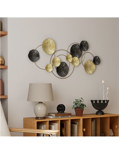 HOMCOM Metal Wall Art, Modern Hanging Wall Decor with Multi-Disc Design for Living Room