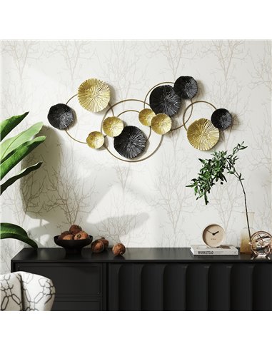 HOMCOM Metal Wall Art, Modern Hanging Wall Decor with Multi-Disc Design for Living Room