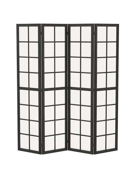 HOMCOM 4 Panel Folding Room Divider, Freestanding Room Separator, Indoor Privacy Screen for Living Room, Bedroom, Black - pic 204813 | FastDaddyshop