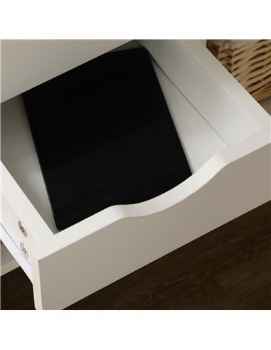 HOMCOM L-Shaped Corner Computer Desk with Storage Shelf, Drawer, White