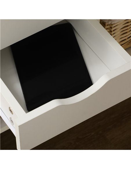 HOMCOM L-Shaped Corner Computer Desk with Storage Shelf, Drawer, White - pic 20482 | FastDaddyshop