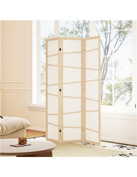 HOMCOM Wooden Folding Privacy Screen, 3 Panel Room Divider for Bedroom, Natural Wood Finish - pic 204829 | FastDaddyshop