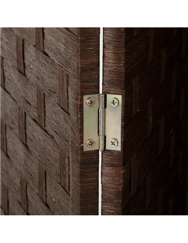 HOMCOM Wave Fibre Freestanding Folding Privacy Screen Panels, Room Divider, Dark Brown