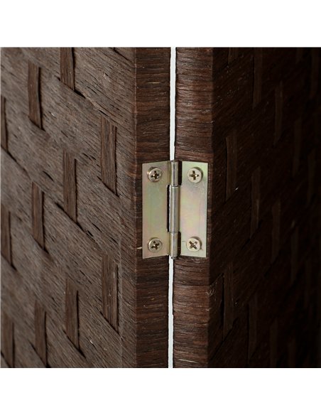 HOMCOM Wave Fibre Freestanding Folding Privacy Screen Panels, Room Divider, Dark Brown - pic 204848 | FastDaddyshop