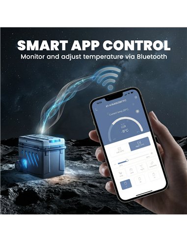 Outsunny 49L Compressor Car Fridge Freezer, Dual Zone Camping Refrigerator with App Control, Telescopic Handle, -20℃-20℃