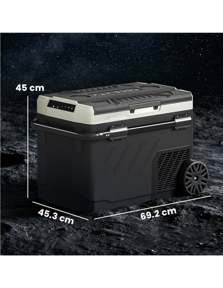 Outsunny 40L Compressor Car Fridge Freezer, Dual Zone Camping Refrigerator with App Control, Telescopic Handle, -20℃-20℃ - pic 204878 | FastDaddyshop
