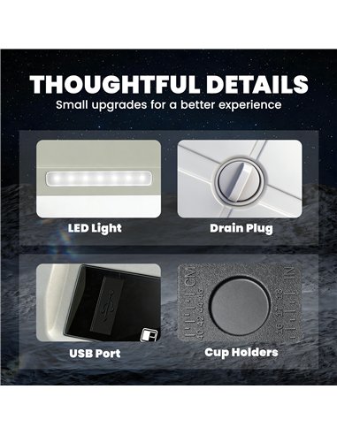 Outsunny 40L Compressor Car Fridge Freezer, Dual Zone Camping Refrigerator with App Control, Telescopic Handle, -20℃-20℃