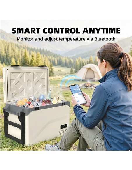 Outsunny 42.5L Compressor Car Fridge Freezer, Camping Refrigerator with App Control, 20℃-20℃ - pic 204889 | FastDaddyshop