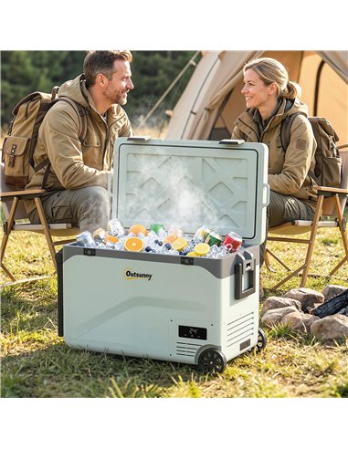 Outsunny 42.5L Compressor Car Fridge Freezer, Camping Refrigerator with App Control, 20℃-20℃