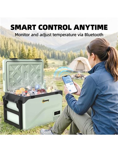 Outsunny 42.5L Compressor Car Fridge Freezer, Camping Refrigerator with App Control, 20℃-20℃