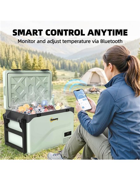 Outsunny 42.5L Compressor Car Fridge Freezer, Camping Refrigerator with App Control, 20℃-20℃ - pic 204898 | FastDaddyshop