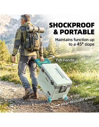 Outsunny 42.5L Compressor Car Fridge Freezer, Camping Refrigerator with App Control, 20℃-20℃