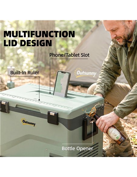 Outsunny 42.5L Compressor Car Fridge Freezer, Camping Refrigerator with App Control, 20℃-20℃ - pic 204901 | FastDaddyshop