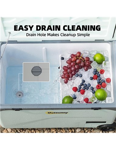 Outsunny 42.5L Compressor Car Fridge Freezer, Camping Refrigerator with App Control, 20℃-20℃