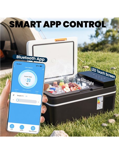 Outsunny 20L Compressor Car Fridge Freezer, Camping Refrigerator with App Control, 12/24V DC and 100-240V AC, - pic 204908 | FastDaddyshop