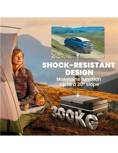 Outsunny 20L Compressor Car Fridge Freezer, Camping Refrigerator with App Control, 12/24V DC and 100-240V AC,