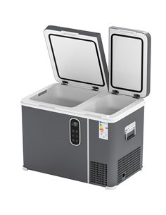 Outsunny 45L Compressor Car Fridge Freezer, Dual Zone Camping Refrigerator with App Control, Grey