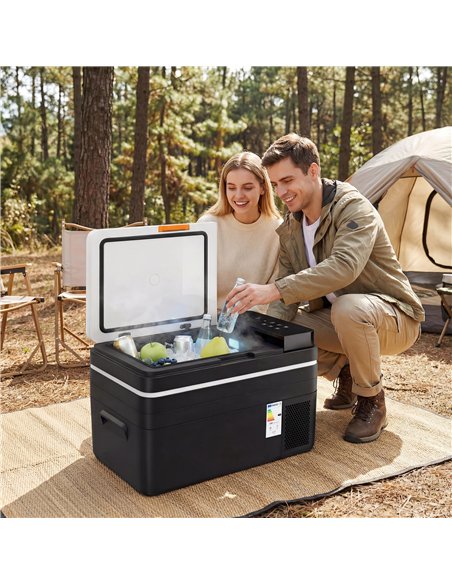 Outsunny 30L Compressor Car Fridge Freezer, Camping Refrigerator with App Control, 12/24V DC and 100-240V AC, Black - pic 204922 | FastDaddyshop
