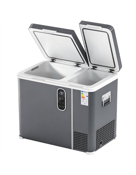 Outsunny 55L Compressor Car Fridge Freezer, Dual Zone Camping Refrigerator with App Control, Grey - pic 204930 | FastDaddyshop