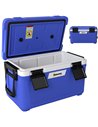 Outsunny 42.6L Insulated Cool Box, Lightweight Portable Ice Cooler with Handle, Lid and Drain Valve, Dark Blue
