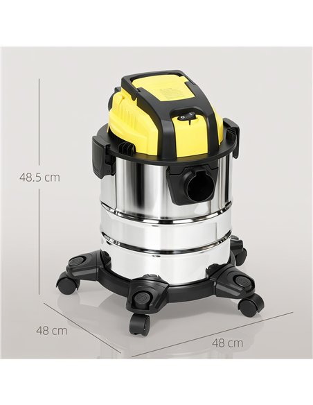 HOMCOM Wet and Dry Vacuum Cleaner, 1200W 20L Wet & Dry Vacuum Cleaner w/ Blower, Triple Filters for Workshop, Home, Carpet - pic 204977 | FastDaddyshop