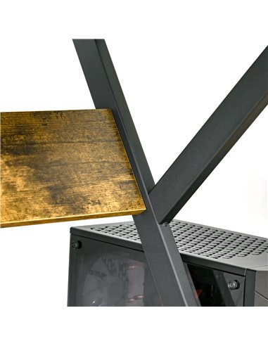 HOMCOM Compact Computer Table, R Shape Desk with Monitor Shelf and Storage for Home Office, Small, Study and Gaming 70cm, Brown