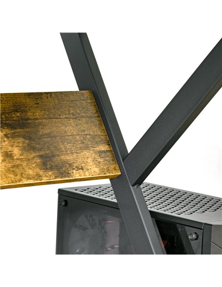 HOMCOM Compact Computer Table, R Shape Desk with Monitor Shelf and Storage for Home Office, Small, Study and Gaming 70cm, Brown - pic 20498 | FastDaddyshop