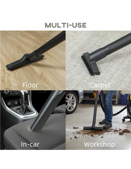 HOMCOM Wet and Dry Vacuum Cleaner, 1200W 20L Wet & Dry Vacuum Cleaner w/ Blower, Triple Filters for Workshop, Home, Carpet - pic 204982 | FastDaddyshop