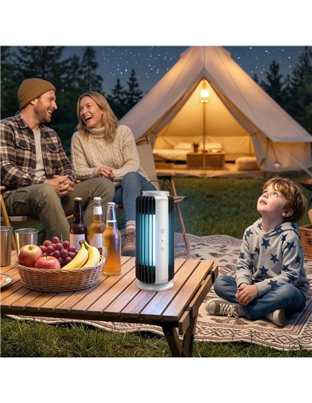Outsunny Electric Fly Zapper Indoor, Fly Killer with Fan, 365nm LED Light, Auto On Off Sensor, 8 W Bug Zapper with Handle - pic 204985 | FastDaddyshop