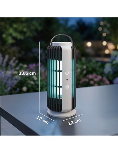 Outsunny Electric Fly Zapper Indoor, Fly Killer with Fan, 365nm LED Light, Auto On Off Sensor, 8 W Bug Zapper with Handle