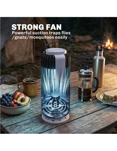 Outsunny Electric Fly Zapper Indoor, Fly Killer with Fan, 365nm LED Light, Auto On Off Sensor, 8 W Bug Zapper with Handle