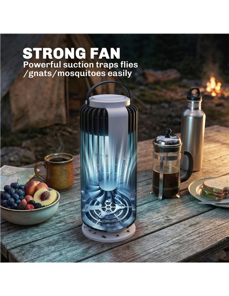 Outsunny Electric Fly Zapper Indoor, Fly Killer with Fan, 365nm LED Light, Auto On Off Sensor, 8 W Bug Zapper with Handle - pic 204988 | FastDaddyshop