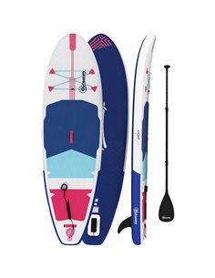 Outsunny Inflatable Stand Up Paddle Board, 305x89x15cm Extra-Wide SUP with Non-Slip EVA Deck, Adj Aluminum Paddle