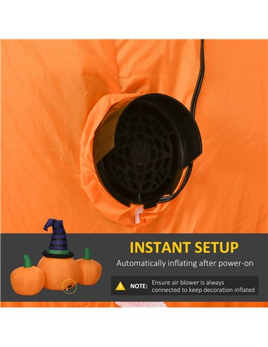 Outsunny 6ft Inflatable Halloween Large Pumpkin in Hat with Four Small Pumpkins, Blow-Up Outdoor LED Display for Lawn, Garden, P