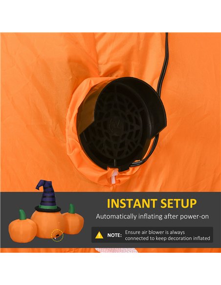 Outsunny 6ft Inflatable Halloween Large Pumpkin in Hat with Four Small Pumpkins, Blow-Up Outdoor LED Display for Lawn, Garden, P - pic 205014 | FastDaddyshop