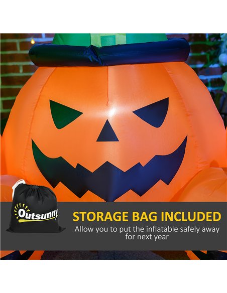 Outsunny 6ft Inflatable Halloween Large Pumpkin in Hat with Four Small Pumpkins, Blow-Up Outdoor LED Display for Lawn, Garden, P - pic 205018 | FastDaddyshop