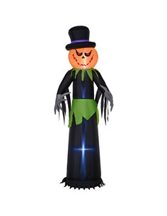 Outsunny 8ft Light-Up Pumpkin Man Halloween Decoration