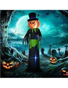 Outsunny 8ft Light-Up Pumpkin Man Halloween Decoration 2