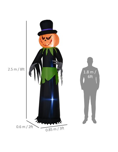 Outsunny 8ft Light-Up Pumpkin Man Halloween Decoration - pic 205022 | FastDaddyshop