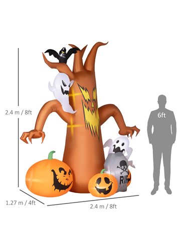 Outsunny 7.9ft Light-Up Halloween Tree Inflatable