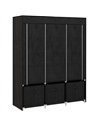 HOMCOM Foldable Fabric Wardrobe for Bedroom, Portable Wardrobe with 5 Shelves, 2 Hanging Rails and 3 Fabric Drawers, Black